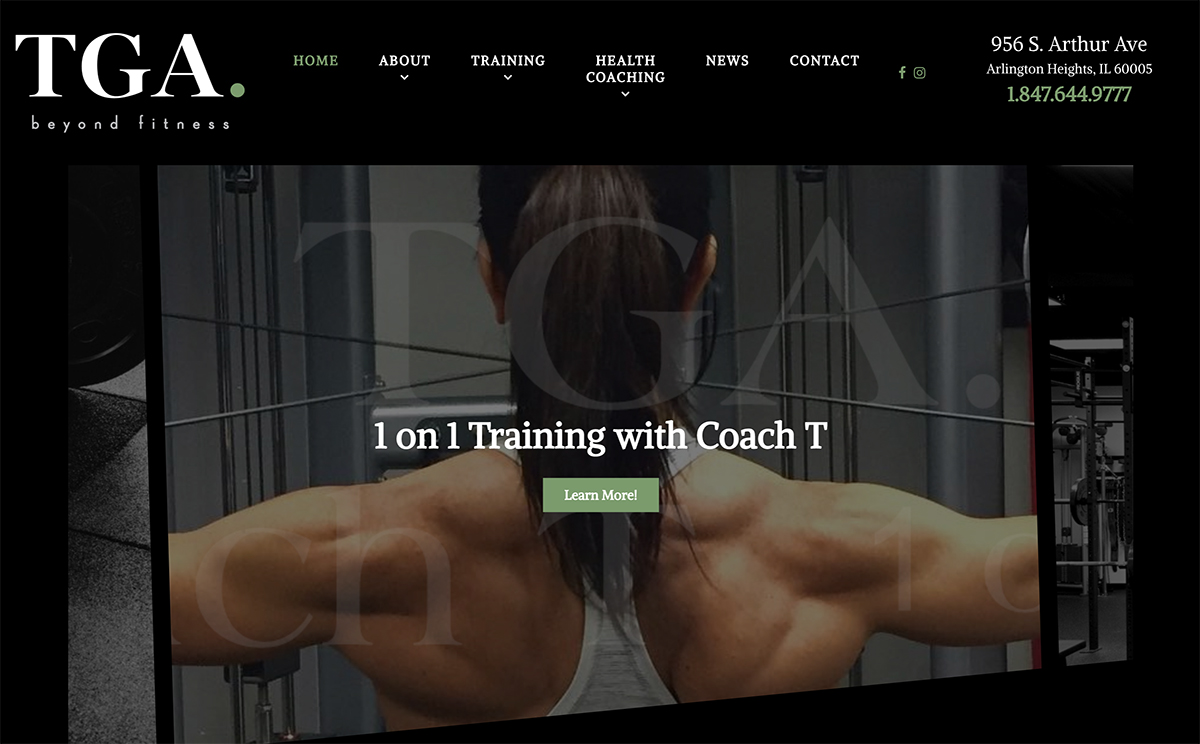 Web Design in Arlington Heights Athletic Training Ground