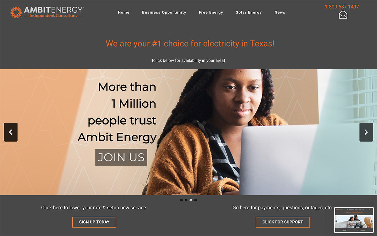 Web Design for Independent Energy Consultants in Chicago, Lake Zurich and Dallas, Texas