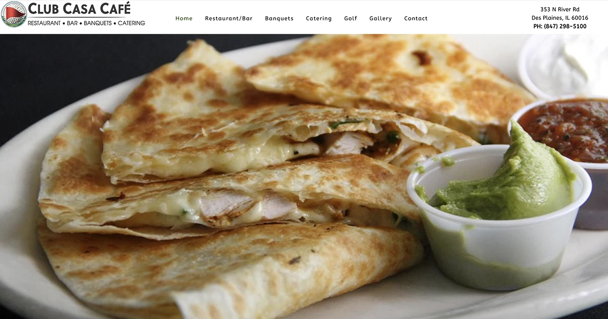 Restaurant Web Design for Club Casa Cafe in Des Plaines