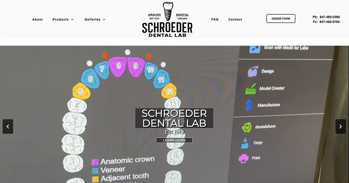 Dental Lab Website Design and Development in Northbrook IL