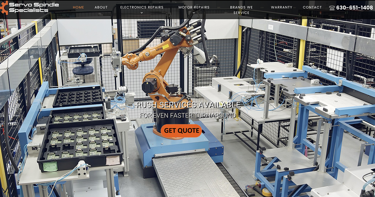 Industrial Website Design and Development for Servo Spindle Specialist