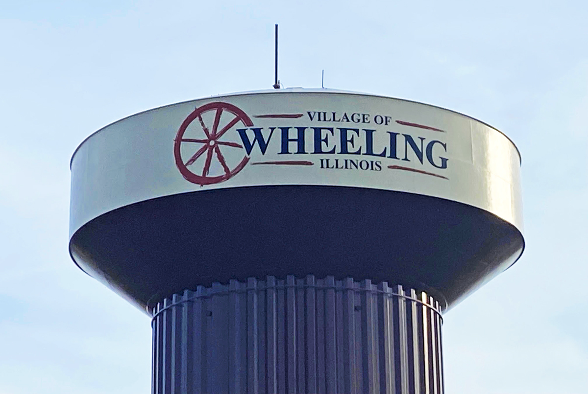 Village of Wheeling Water Tower Photo Captured by Local Web Designer Nearby