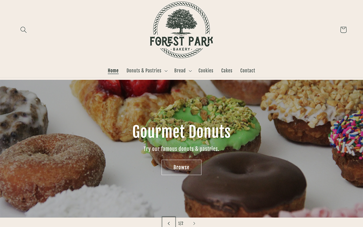 Local eCommerce Website Development and Food Photography for Forest Park Bakery